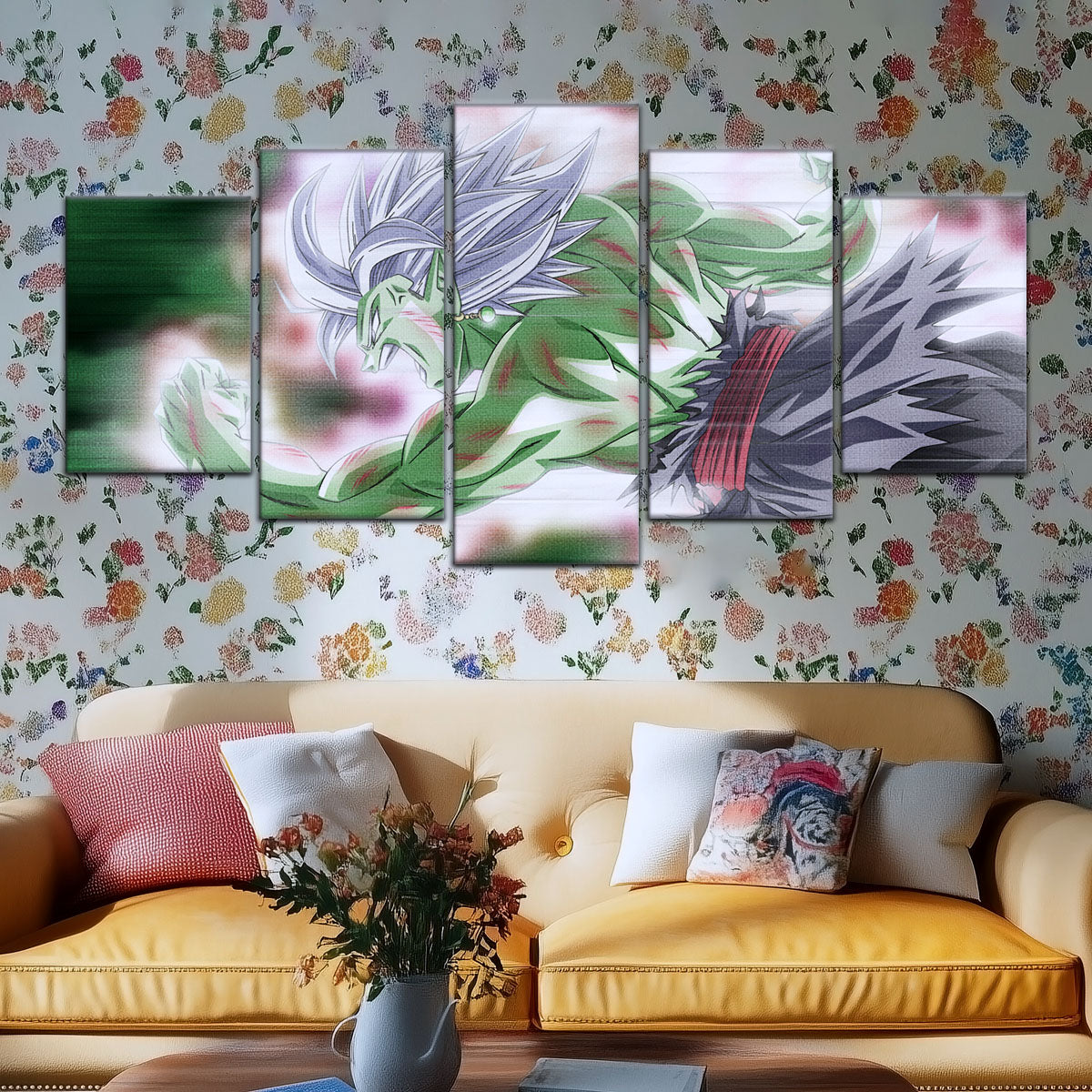 Dragon Ball Super Merged Zamasu Canvas Wall Art - 5 Piece Split Panel DBZ Anime Poster - Framed Ready to Hang Living Room Man Cave Decor - DR5137