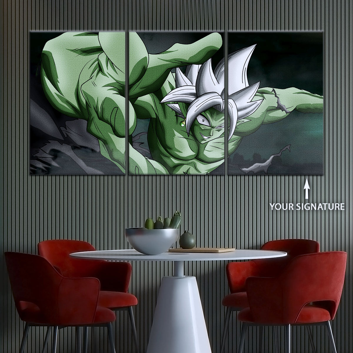 Dragon Ball Super Merged Zamasu Canvas Wall Art - 5 Piece Split Panel DBZ Anime Poster - Framed Ready to Hang Living Room Man Cave Decor - DR5139