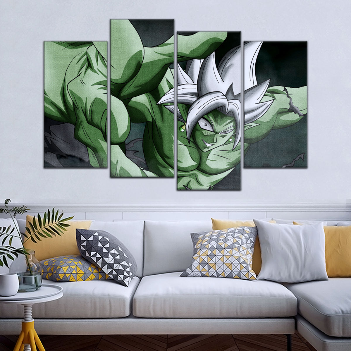 Dragon Ball Super Merged Zamasu Canvas Wall Art - 5 Piece Split Panel DBZ Anime Poster - Framed Ready to Hang Living Room Man Cave Decor - DR5139