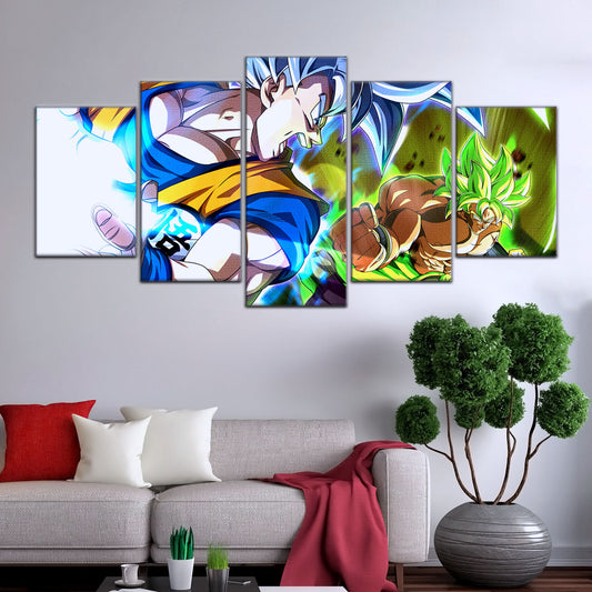 Dragon Ball Super Canvas Wall Art - DR5024 - Ultra Instinct Goku vs Legendary Super Saiyan Broly