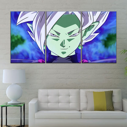 Dragon Ball Super Zamasu Canvas Wall Art - 5 Piece Split Panel DBZ Anime Poster - Framed Ready to Hang Living Room Man Cave Decor - DR5133