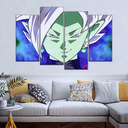 Dragon Ball Super Zamasu Canvas Wall Art - 5 Piece Split Panel DBZ Anime Poster - Framed Ready to Hang Living Room Man Cave Decor - DR5133