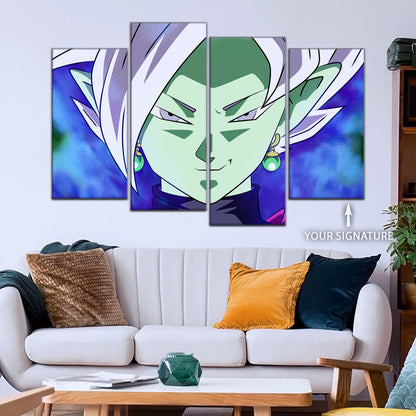 Dragon Ball Super Zamasu Canvas Wall Art - 5 Piece Split Panel DBZ Anime Poster - Framed Ready to Hang Living Room Man Cave Decor - DR5133