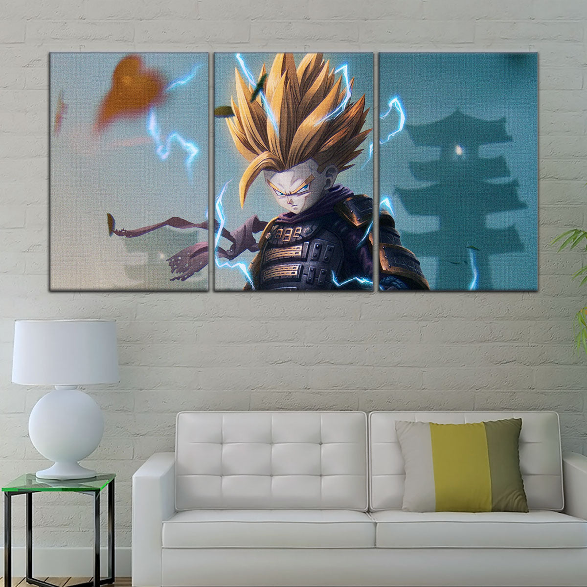 Dragon Ball Z Gohan Samurai Warrior Canvas Wall Art - 5 Piece Split Panel Anime Poster - Framed Ready to Hang Living Room Man Cave Decor - DR5105