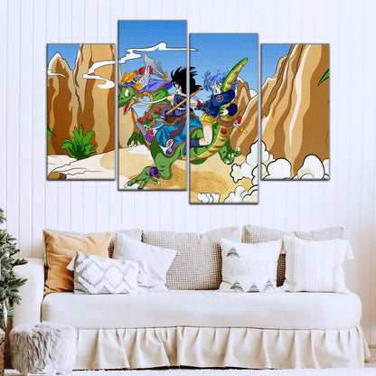 Dragon Ball Canvas Wall Art - DR5067 - Goku and Bulma Riding Dragon