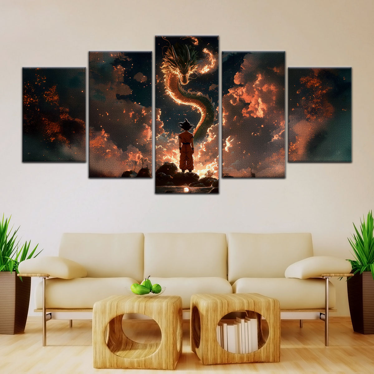 Dragon Ball Canvas Wall Art - DR5069 - Goku and Shenron