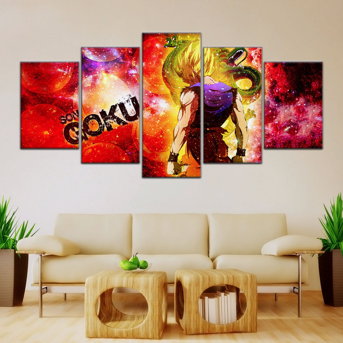 Dragon Ball Canvas Wall Art - DR5070 - Super Saiyan Goku - Shenron