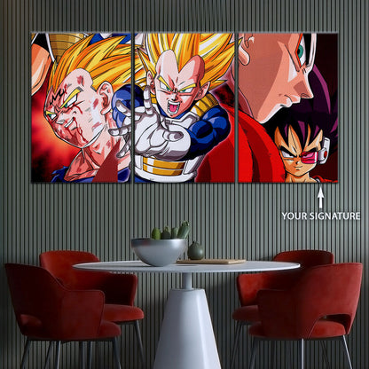 Dragon Ball Z Majin Vegeta Canvas Wall Art - 5 Piece Split Panel Anime Poster - Framed Ready to Hang Living Room Man Cave Decor - DR5117