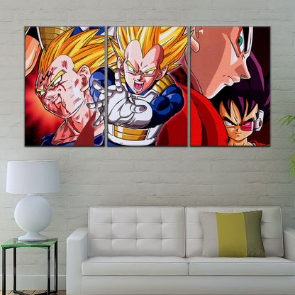 Dragon Ball Z Majin Vegeta Canvas Wall Art - 5 Piece Split Panel Anime Poster - Framed Ready to Hang Living Room Man Cave Decor - DR5117
