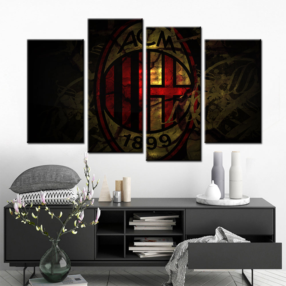 Soccer Canvas Wall Art - FB5025 - Serie A - AC Milan - ACM 1899