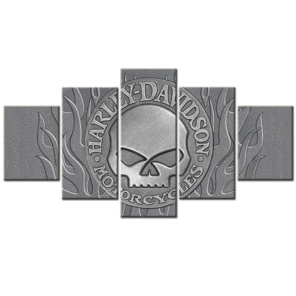 Harley Davidson - 5 Pieces Wall Art - HD5005 - Harley Davidson - Willie G Skull - Motor Cycles - Harley Davidson Poster - Harley Davidson Canvas