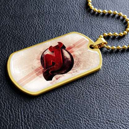 Ice Hockey - HKD001 - New Jersey Devils - Bold Sports Emblem - Ice Hockey Dog Tag - Military Ball Chain - Luxury Dog Tag