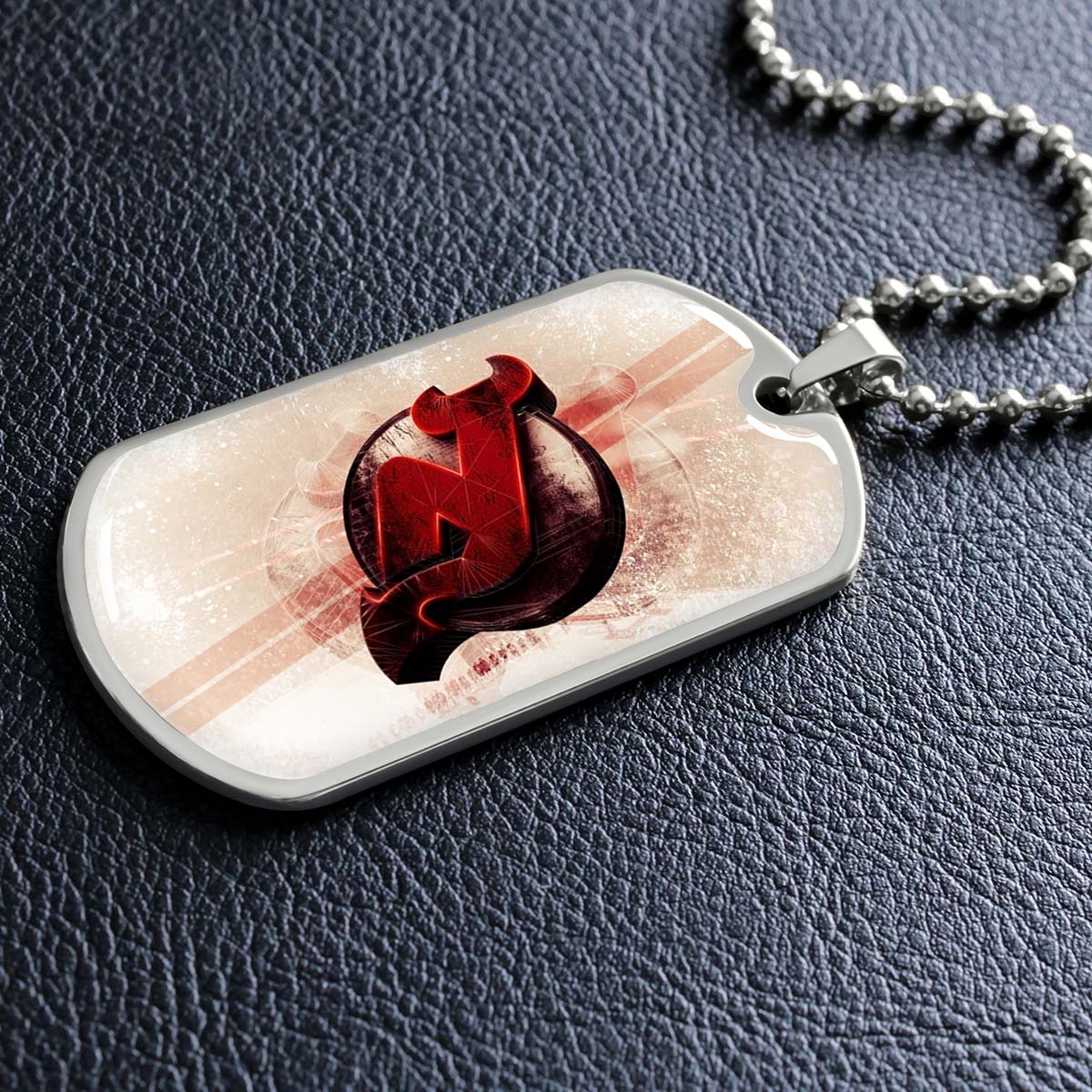 Ice Hockey - HKD001 - New Jersey Devils - Bold Sports Emblem - Ice Hockey Dog Tag - Military Ball Chain - Luxury Dog Tag