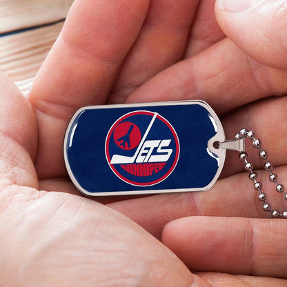 Ice Hockey - HKD002 - Winnipeg Jets Sports - Ice Hockey Dog Tag - Military Ball Chain - Luxury Dog Tag