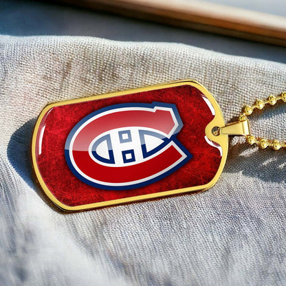 Ice Hockey - HKD005 - Canadiens - Ice Hockey Dog Tag - Military Ball Chain - Luxury Dog Tag