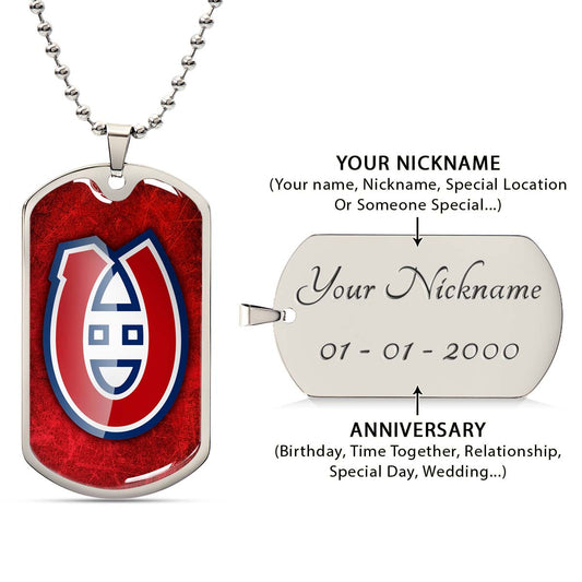 Ice Hockey - HKD005 - Canadiens - Ice Hockey Dog Tag - Military Ball Chain - Luxury Dog Tag