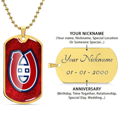 Ice Hockey - HKD005 - Canadiens - Ice Hockey Dog Tag - Military Ball Chain - Luxury Dog Tag