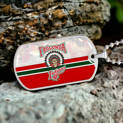 Ice Hockey - HKD006 - Frolunda Indians - FHC Golden - Ice Hockey Dog Tag - Military Ball Chain - Luxury Dog Tag
