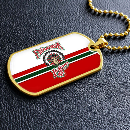 Ice Hockey - HKD007 - Frolunda Indians - FHC Golden - Ice Hockey Dog Tag - Military Ball Chain - Luxury Dog Tag