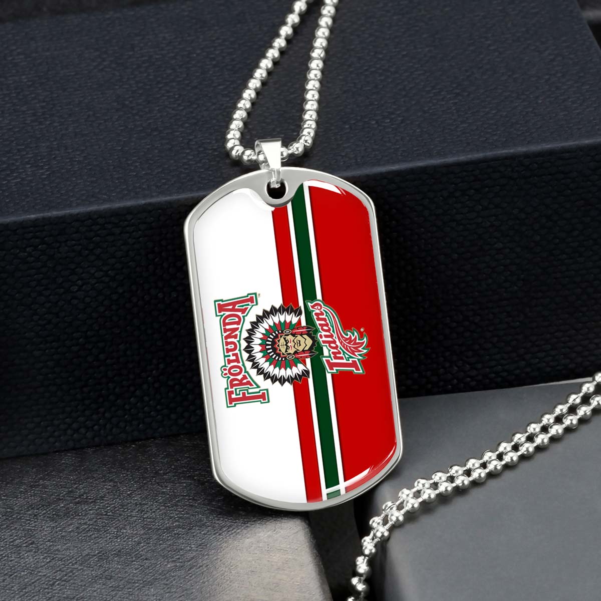Ice Hockey - HKD007 - Frolunda Indians - FHC Golden - Ice Hockey Dog Tag - Military Ball Chain - Luxury Dog Tag