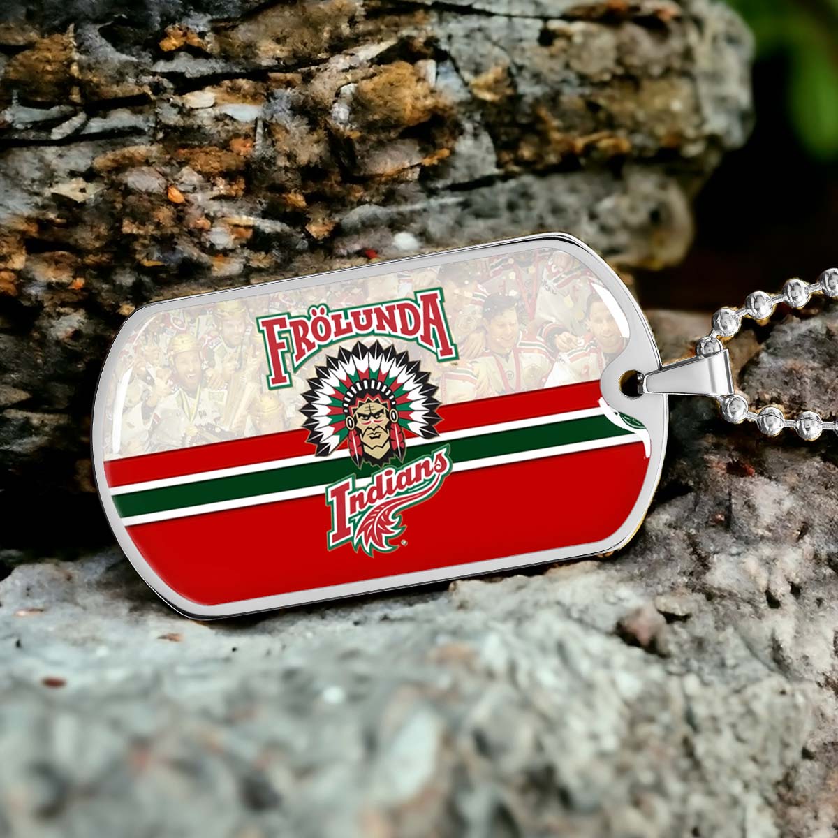 Ice Hockey - HKD008 - Frolunda Indians - FHC Golden - Ice Hockey Dog Tag - Military Ball Chain - Luxury Dog Tag