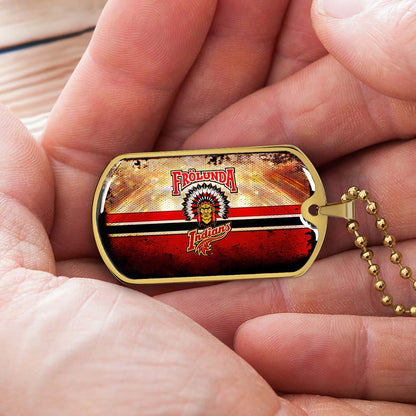 Ice Hockey - HKD009 - Frolunda Indians - FHC Golden - Ice Hockey Dog Tag - Military Ball Chain - Luxury Dog Tag