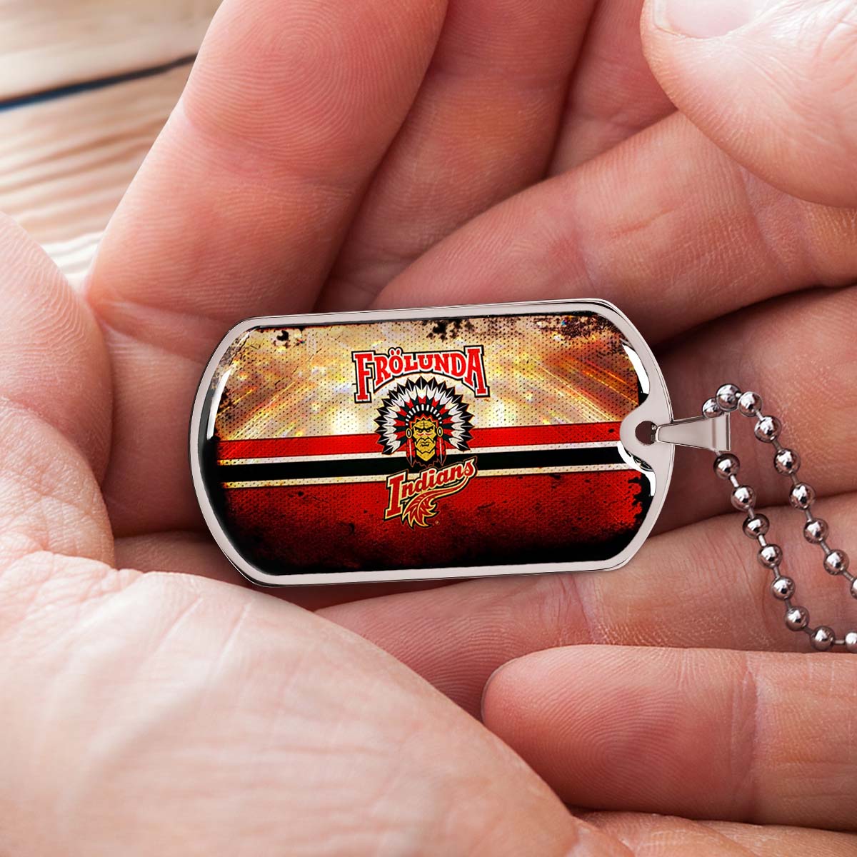 Ice Hockey - HKD009 - Frolunda Indians - FHC Golden - Ice Hockey Dog Tag - Military Ball Chain - Luxury Dog Tag