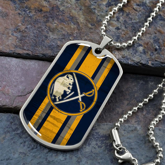 Ice Hockey - HKD012 - Buffalo Sabres - Ice Hockey Dog Tag - Military Ball Chain - Luxury Dog Tag