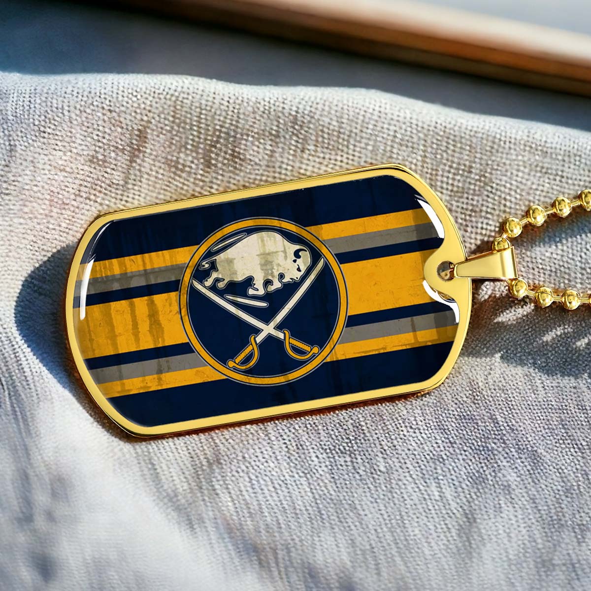 Ice Hockey - HKD012 - Buffalo Sabres - Ice Hockey Dog Tag - Military Ball Chain - Luxury Dog Tag