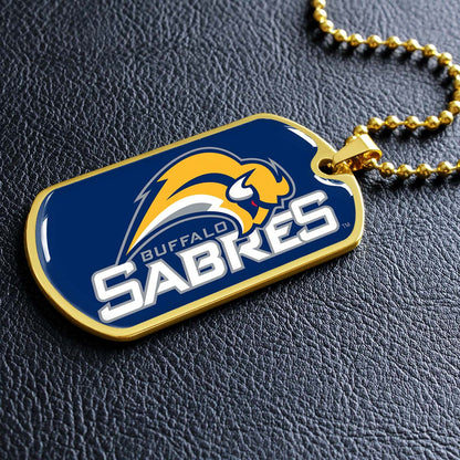 Ice Hockey - HKD018 - Buffalo Sabres Sports - Ice Hockey Dog Tag - Military Ball Chain - Luxury Dog Tag