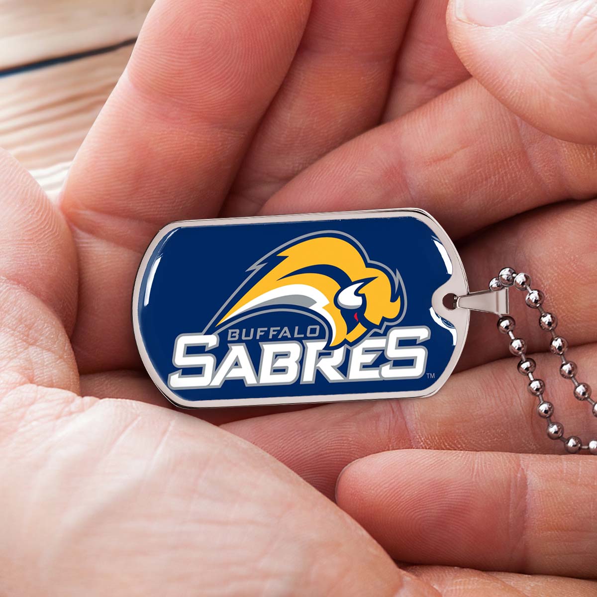 Ice Hockey - HKD018 - Buffalo Sabres Sports - Ice Hockey Dog Tag - Military Ball Chain - Luxury Dog Tag
