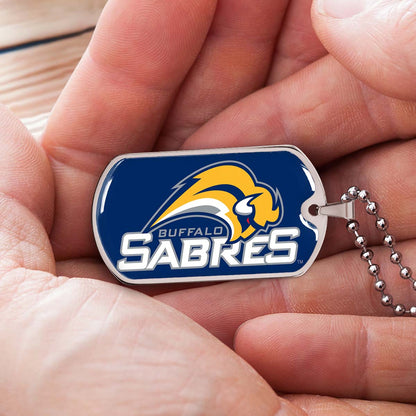 Ice Hockey - HKD018 - Buffalo Sabres Sports - Ice Hockey Dog Tag - Military Ball Chain - Luxury Dog Tag