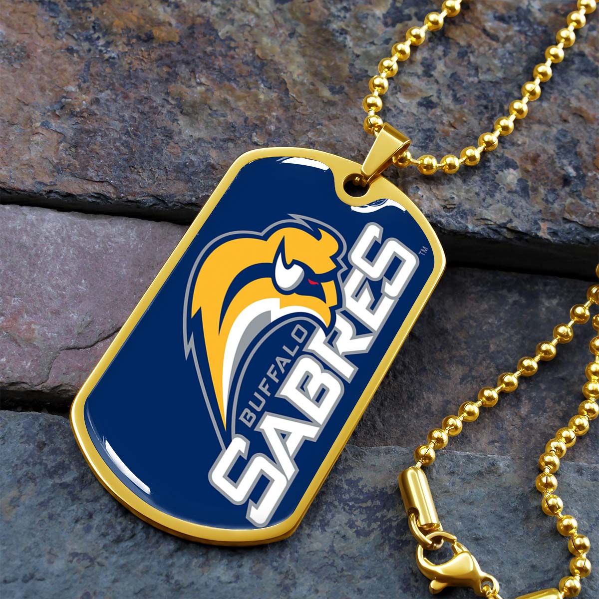 Ice Hockey - HKD018 - Buffalo Sabres Sports - Ice Hockey Dog Tag - Military Ball Chain - Luxury Dog Tag