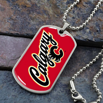 Ice Hockey - HKD021 - Calgary Flames Sports - Ice Hockey Dog Tag - Military Ball Chain - Luxury Dog Tag