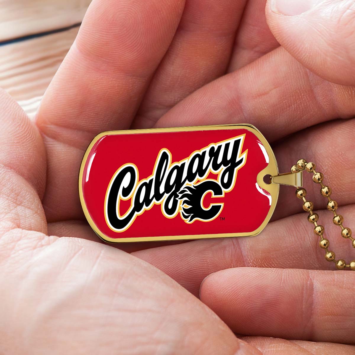 Ice Hockey - HKD021 - Calgary Flames Sports - Ice Hockey Dog Tag - Military Ball Chain - Luxury Dog Tag