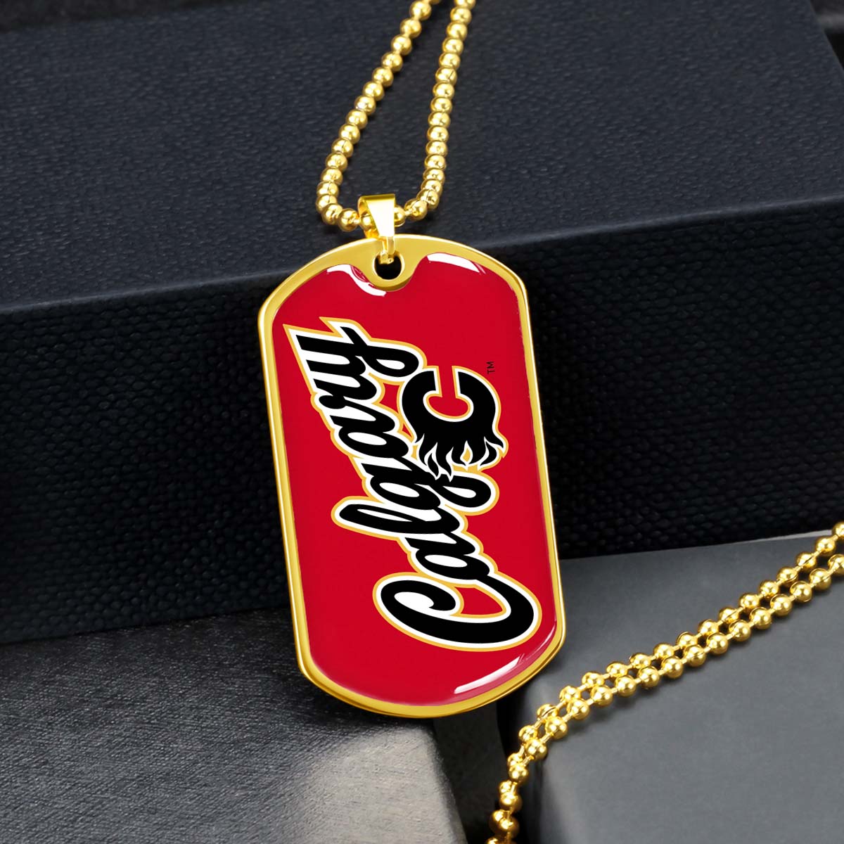 Ice Hockey - HKD021 - Calgary Flames Sports - Ice Hockey Dog Tag - Military Ball Chain - Luxury Dog Tag