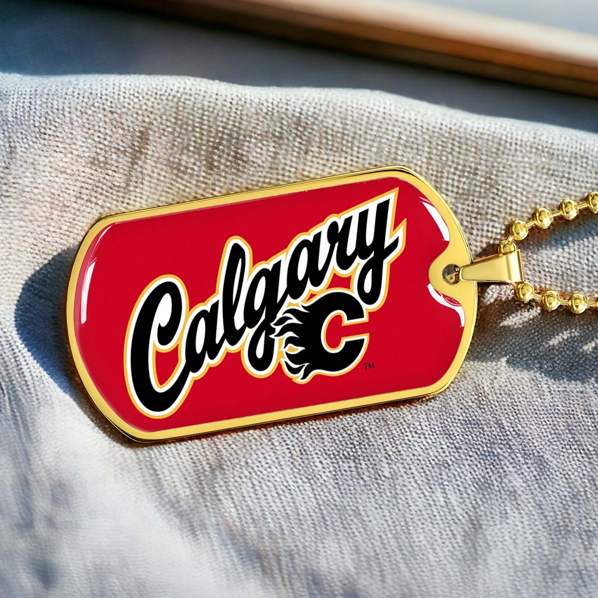Ice Hockey - HKD021 - Calgary Flames Sports - Ice Hockey Dog Tag - Military Ball Chain - Luxury Dog Tag
