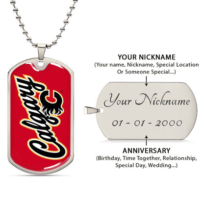 Ice Hockey - HKD021 - Calgary Flames Sports - Ice Hockey Dog Tag - Military Ball Chain - Luxury Dog Tag