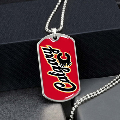 Ice Hockey - HKD021 - Calgary Flames Sports - Ice Hockey Dog Tag - Military Ball Chain - Luxury Dog Tag