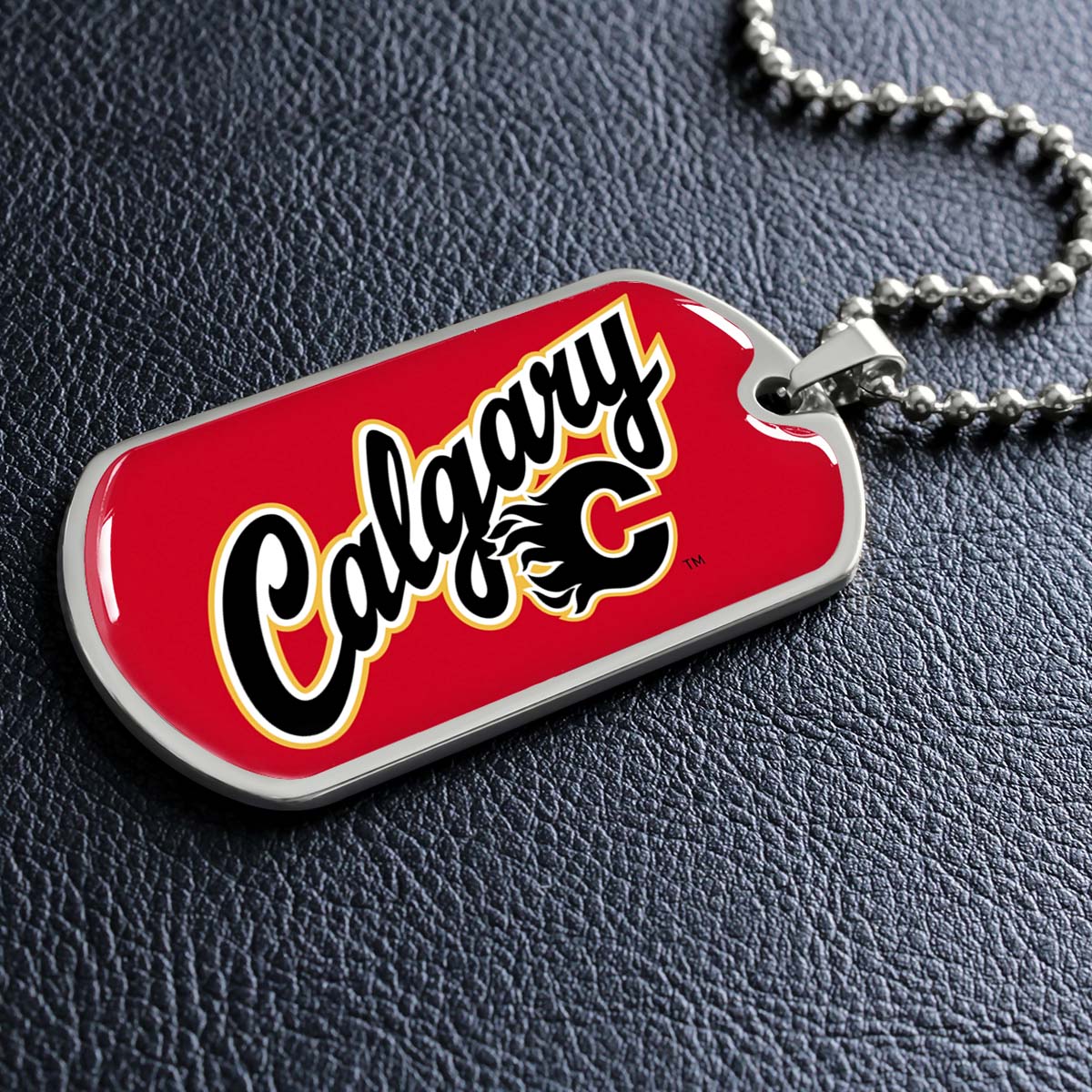 Ice Hockey - HKD021 - Calgary Flames Sports - Ice Hockey Dog Tag - Military Ball Chain - Luxury Dog Tag