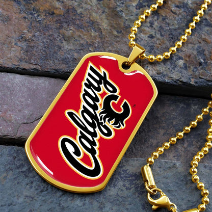 Ice Hockey - HKD021 - Calgary Flames Sports - Ice Hockey Dog Tag - Military Ball Chain - Luxury Dog Tag