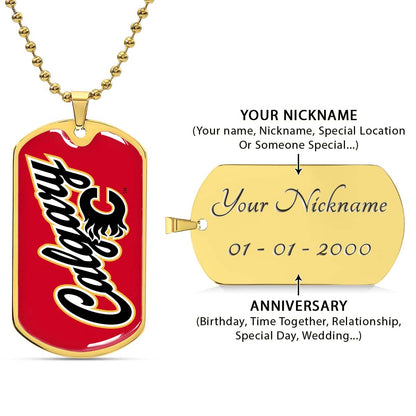 Ice Hockey - HKD021 - Calgary Flames Sports - Ice Hockey Dog Tag - Military Ball Chain - Luxury Dog Tag
