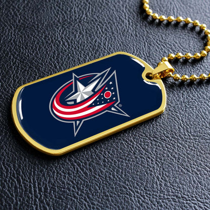 Ice Hockey - HKD022 - Columbus Blue Jackets Sports - Ice Hockey Dog Tag - Military Ball Chain - Luxury Dog Tag