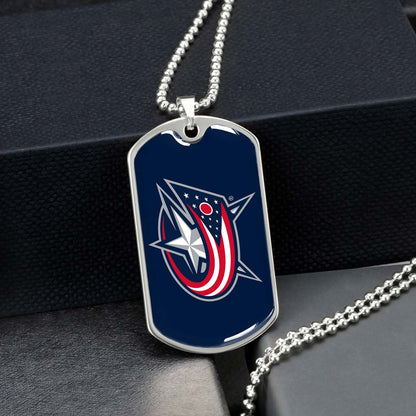 Ice Hockey - HKD022 - Columbus Blue Jackets Sports - Ice Hockey Dog Tag - Military Ball Chain - Luxury Dog Tag