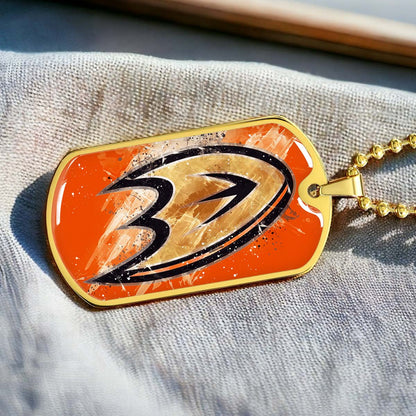 Ice Hockey - HKD025 - Anaheim Ducks Sports - Ice Hockey Dog Tag - Military Ball Chain - Luxury Dog Tag