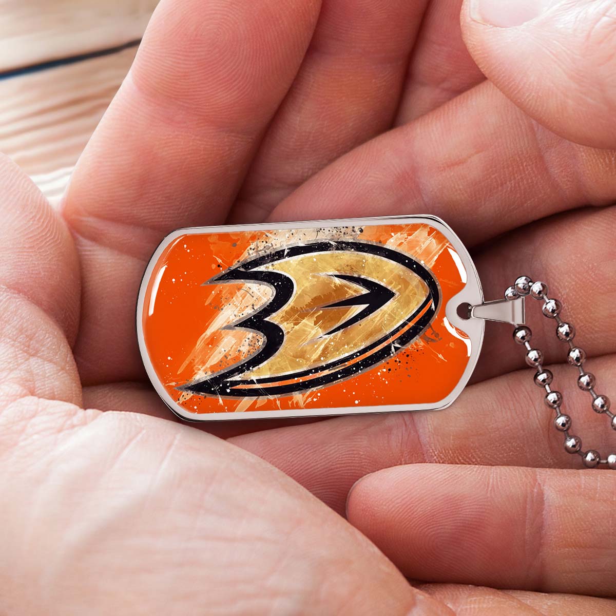 Ice Hockey - HKD025 - Anaheim Ducks Sports - Ice Hockey Dog Tag - Military Ball Chain - Luxury Dog Tag