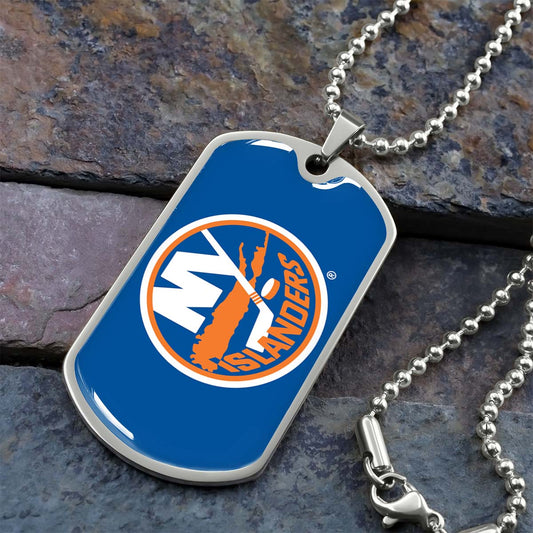 Ice Hockey - HKD026 - New York Islanders Sports - Ice Hockey Dog Tag - Military Ball Chain - Luxury Dog Tag