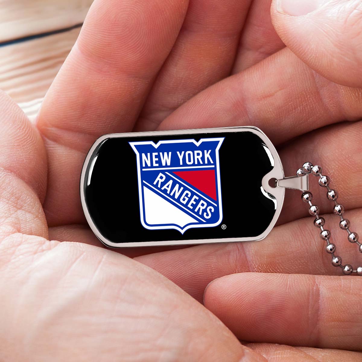 Hockey Dog Tag Necklace - HKD027 - New York Rangers Sports - Military Ball Chain