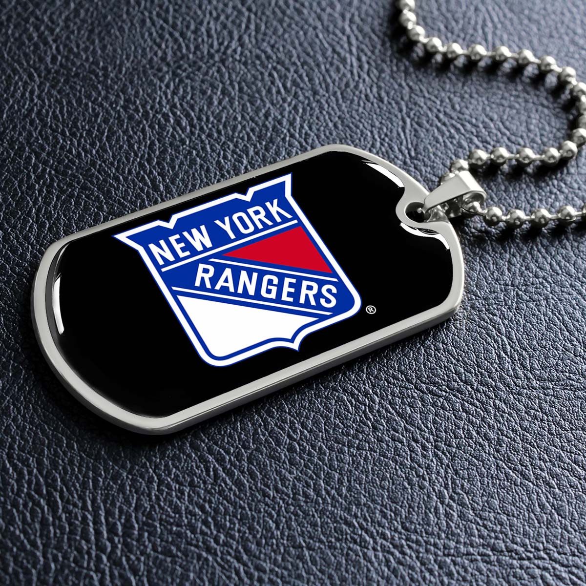 Hockey Dog Tag Necklace - HKD027 - New York Rangers Sports - Military Ball Chain