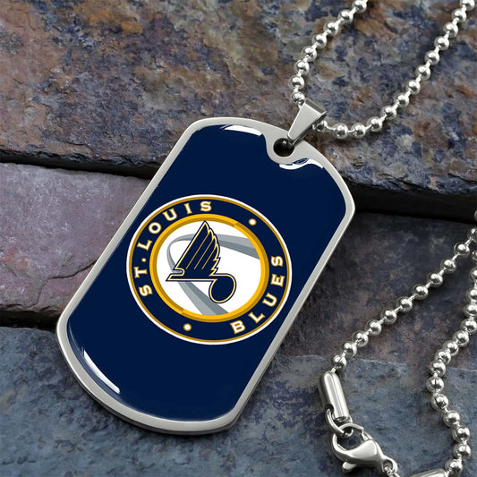 Ice Hockey - HKD028 - St. Louis Blues Sports - Ice Hockey Dog Tag - Military Ball Chain - Luxury Dog Tag